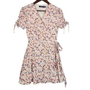 Polo Ralph Lauren Floral Crepe Wrap Dress Women 4  Fully Lined Muticolor EUC